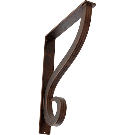 Ekena Millwork Ashford Triple, Wrought Iron Bracket, (Triple center brace), Antiqued Copper 2"W  x 12"D x 15"H BKTM02X12X15TASACO